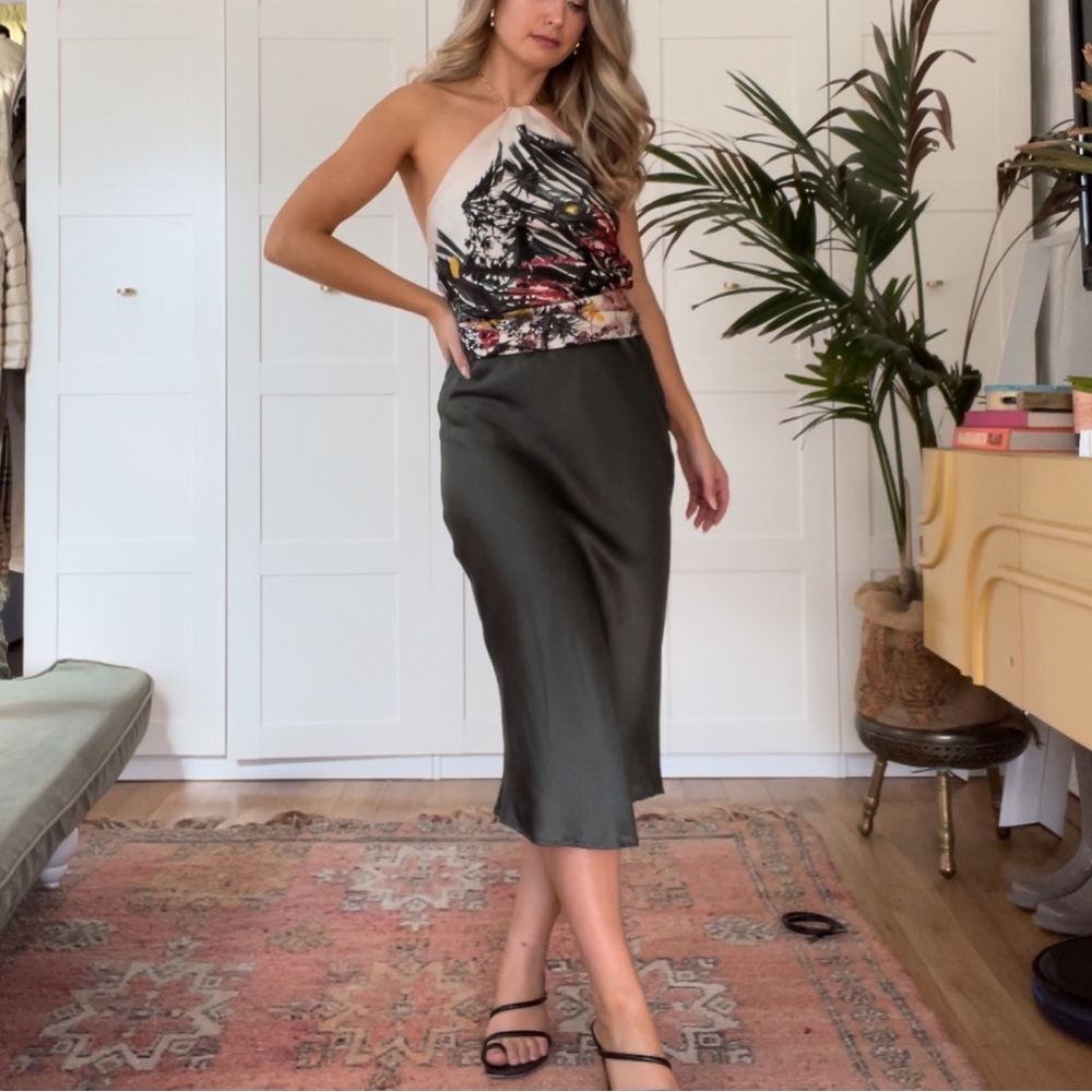 Silk laundry midi skirt S